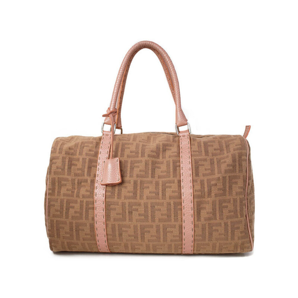 FENDI Zucca Boston Bag Handbag Brown